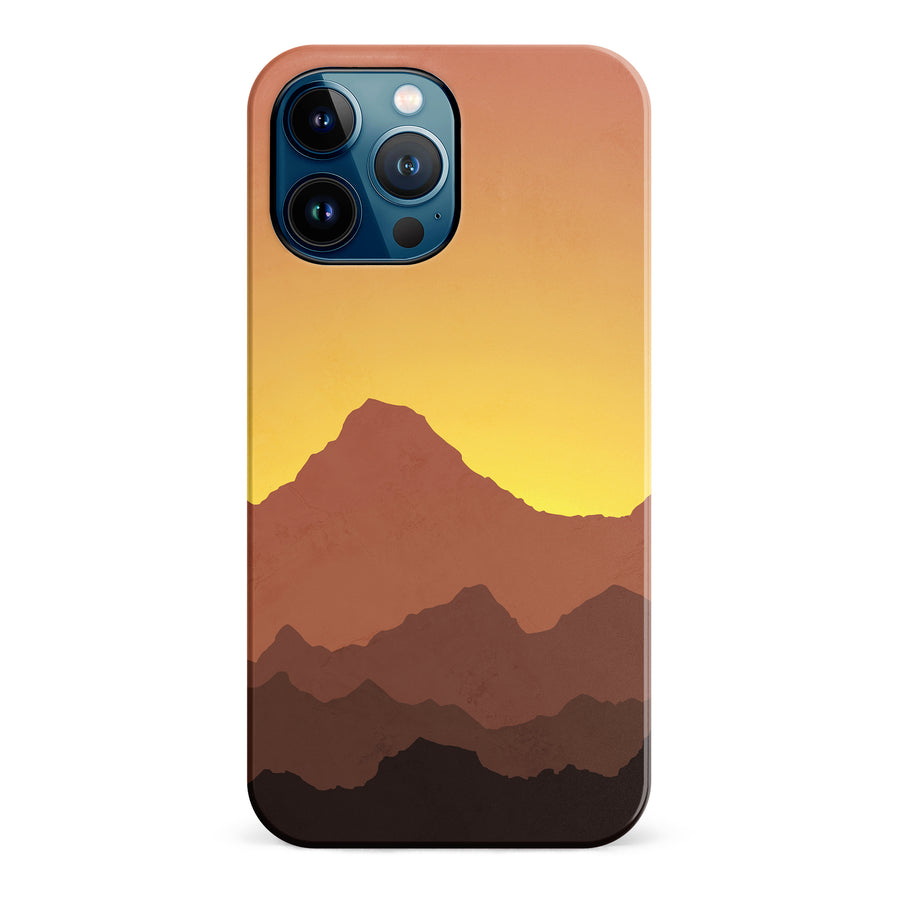 iPhone 12 Pro Max Mountains Silhouettes Phone Case in Gold