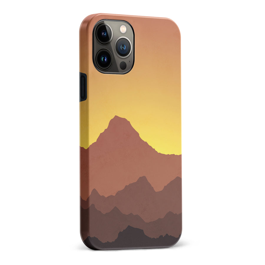 iPhone 13 Pro Max Mountains Silhouettes Phone Case in Gold