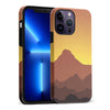 iPhone 14 Pro Max Mountains Silhouettes Phone Case in Gold