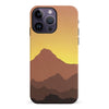 iPhone 14 Pro Max Mountains Silhouettes Phone Case in Gold