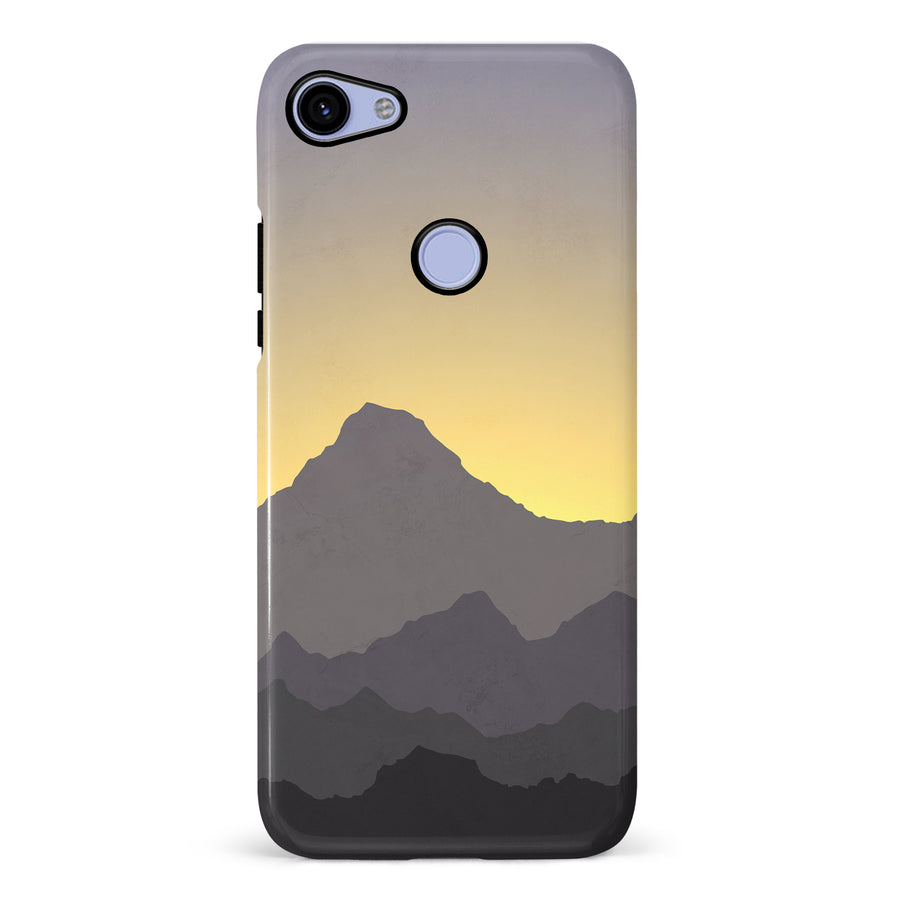 Google Pixel 3A XL Mountains Silhouettes Phone Case in Purple