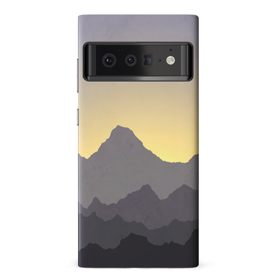 Google Pixel 6 Pro Mountains Silhouettes Phone Case in Purple