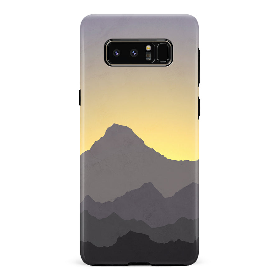Samsung Galaxy Note 8 Mountains Silhouettes Phone Case in Purple