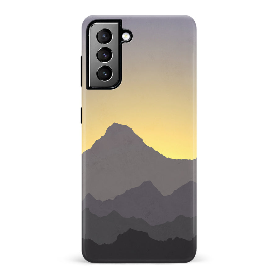 Samsung Galaxy S21 Plus Mountains Silhouettes Phone Case in Purple