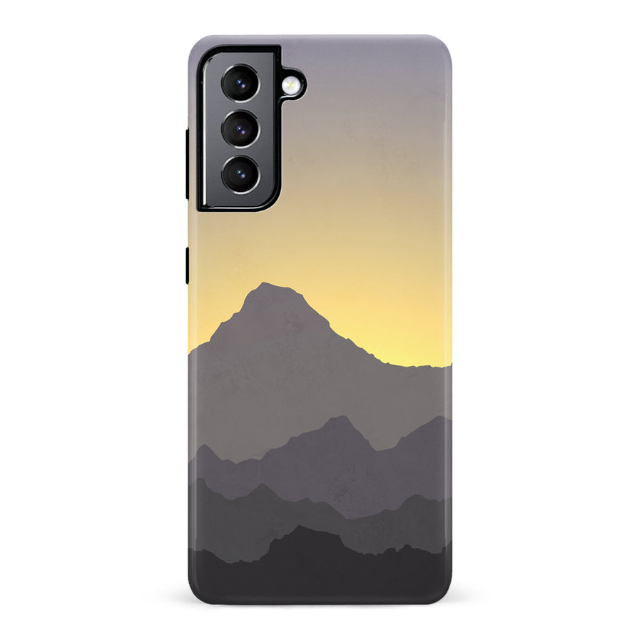Samsung Galaxy S22 Mountains Silhouettes Phone Case in Purple