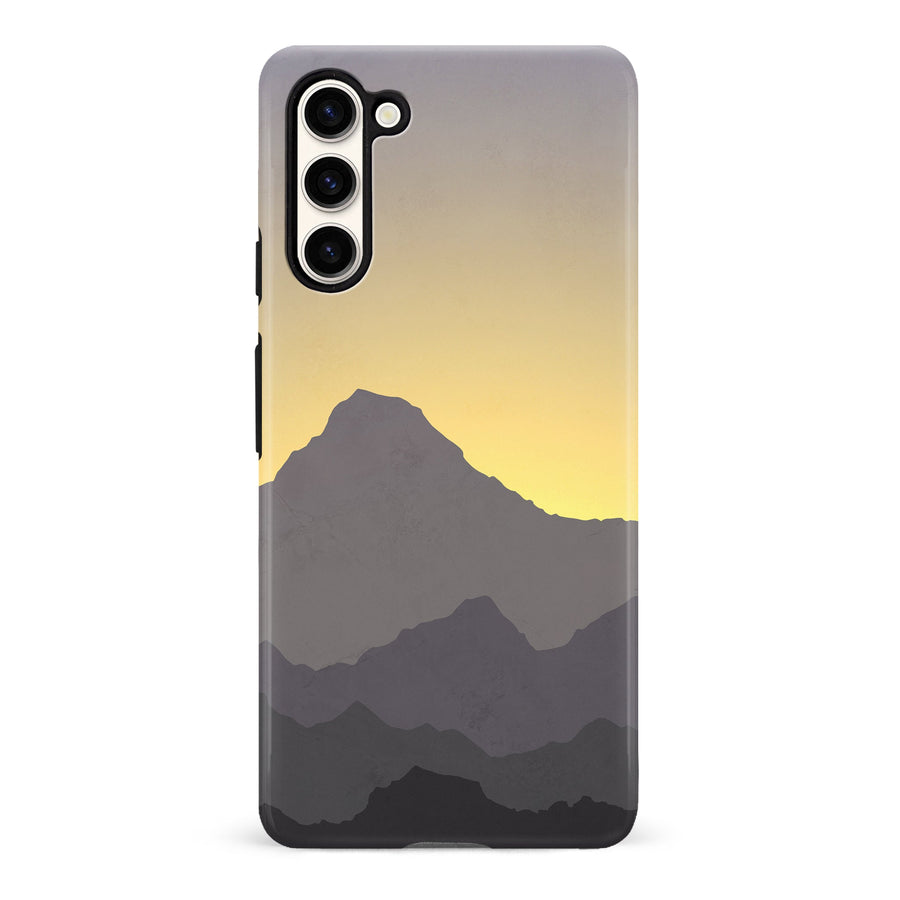 Samsung Galaxy S23 Mountains Silhouettes Phone Case in Purple