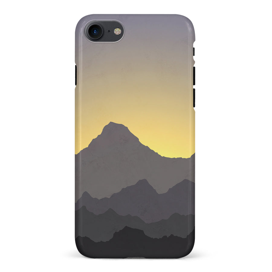 iPhone 7/8/SE Mountains Silhouettes Phone Case in Purple