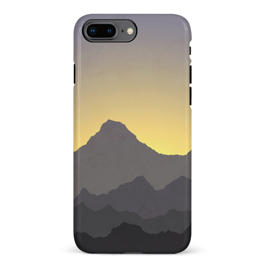 iPhone 8 Plus Mountains Silhouettes Phone Case in Purple