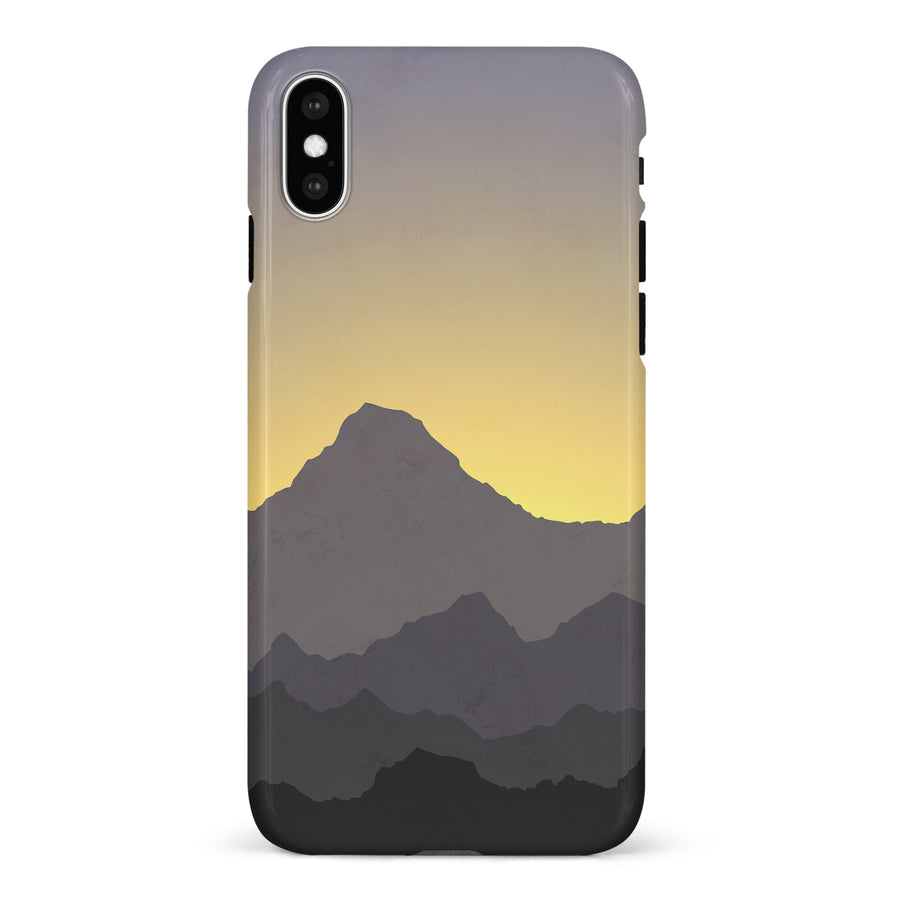 iPhone X/XS Mountains Silhouettes Phone Case in Purple
