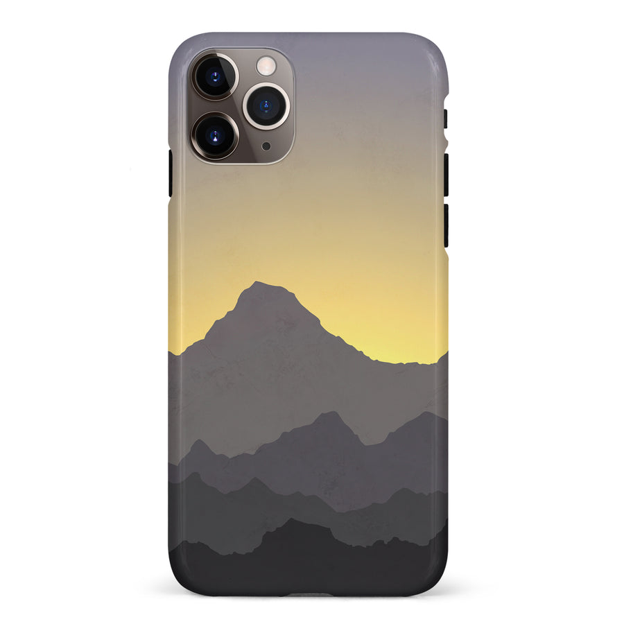iPhone 11 Pro Max Mountains Silhouettes Phone Case in Purple