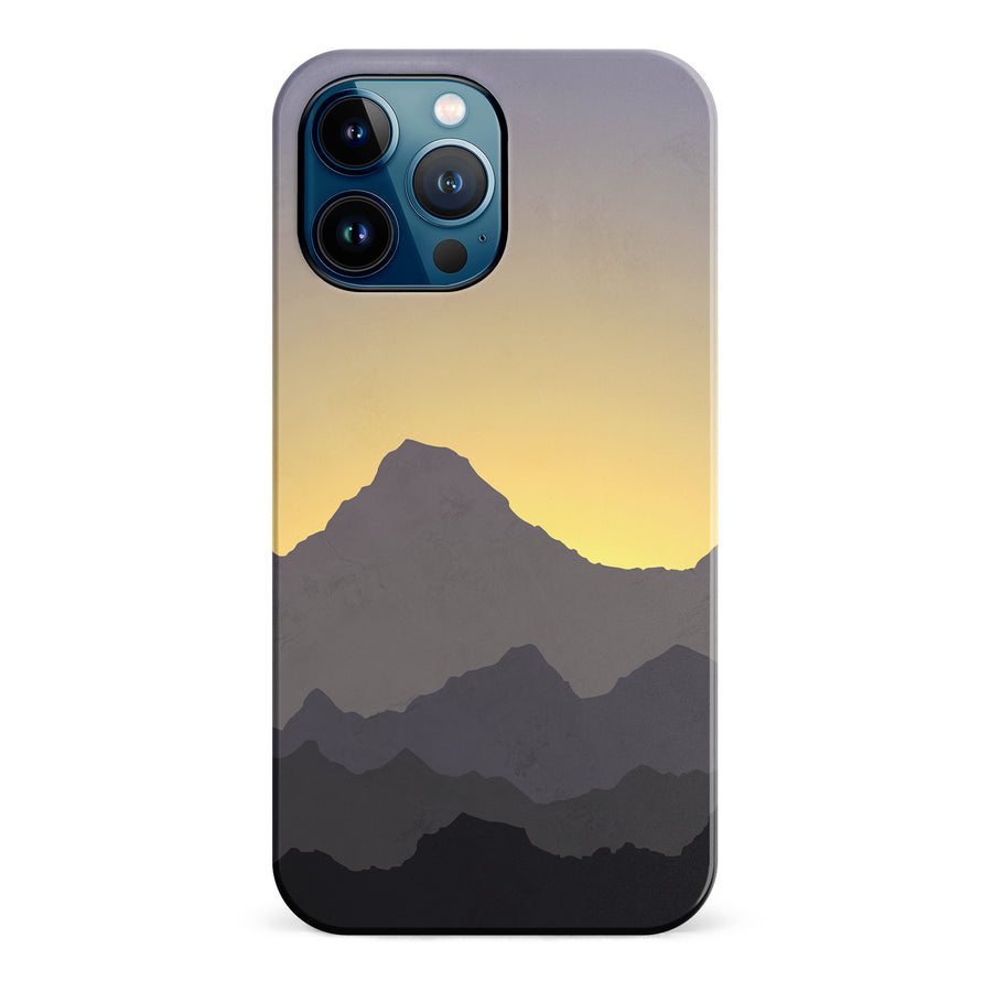 iPhone 12 Pro Max Mountains Silhouettes Phone Case in Purple