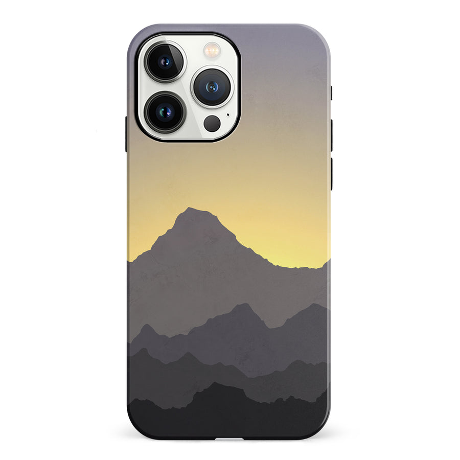 iPhone 13 Pro Mountains Silhouettes Phone Case in Purple