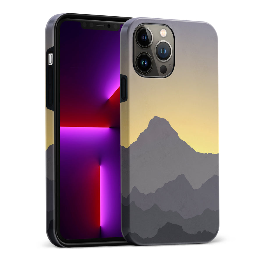 iPhone 13 Pro Max Mountains Silhouettes Phone Case in Purple