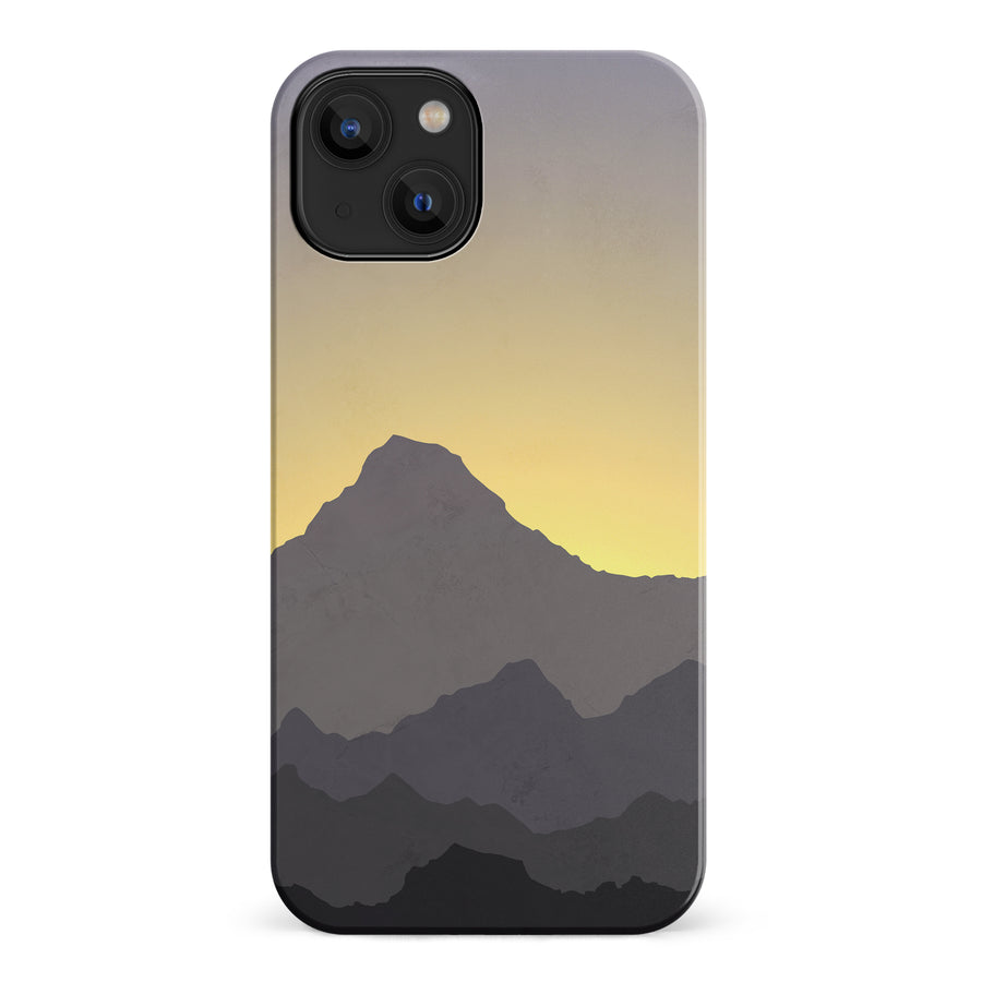 iPhone 14 Mountains Silhouettes Phone Case in Purple