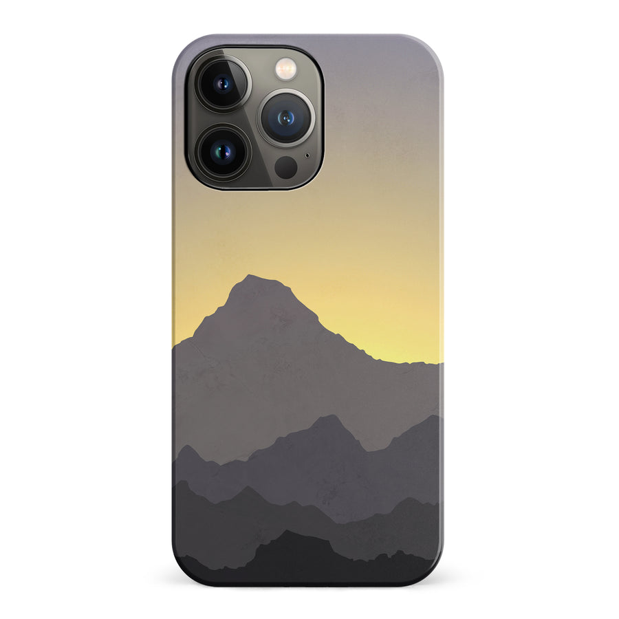 iPhone 14 Pro Mountains Silhouettes Phone Case in Purple