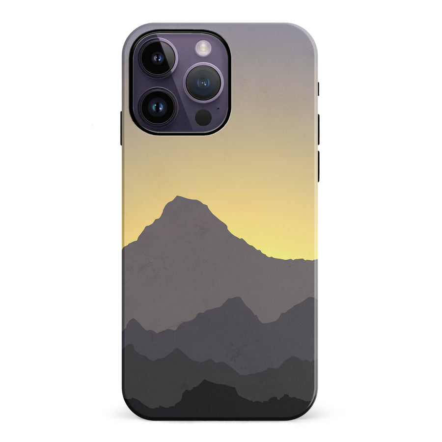 iPhone 14 Pro Max Mountains Silhouettes Phone Case in Purple