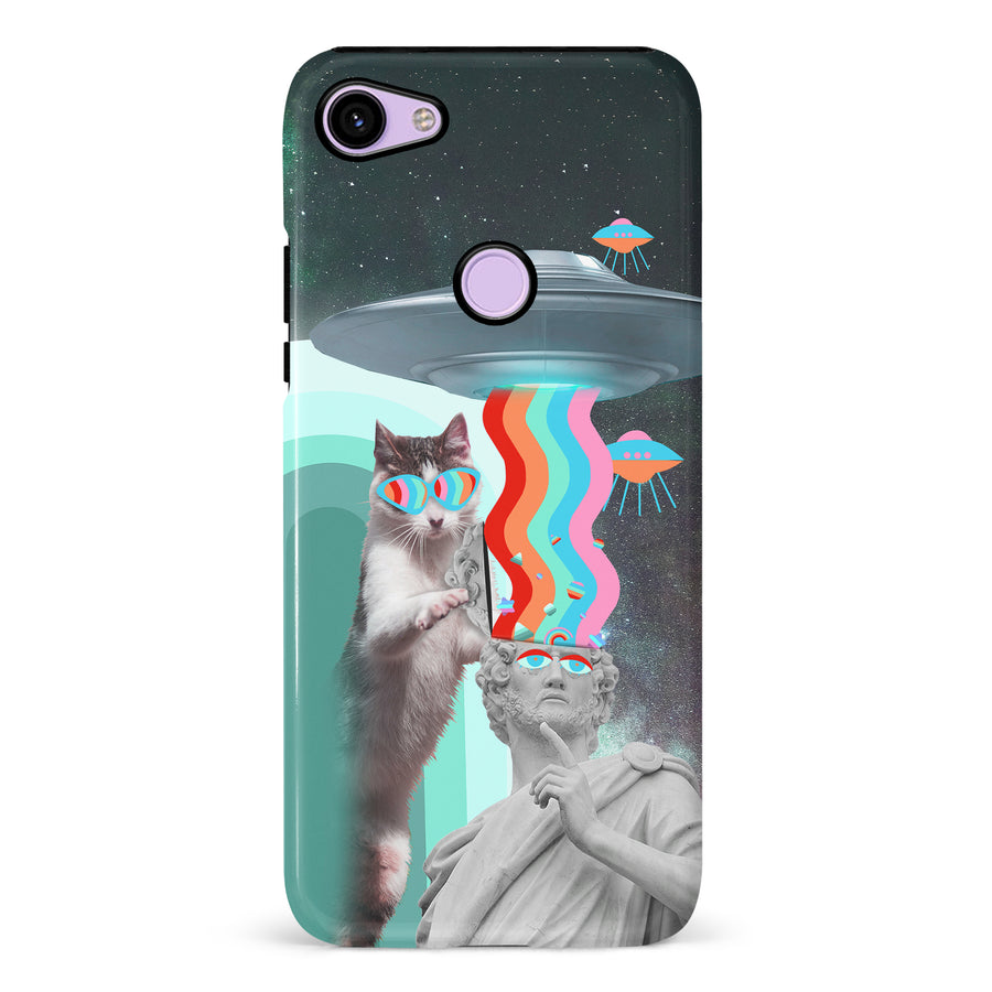 Google Pixel 3 Roman Cats in Space Psychedelic Phone Case