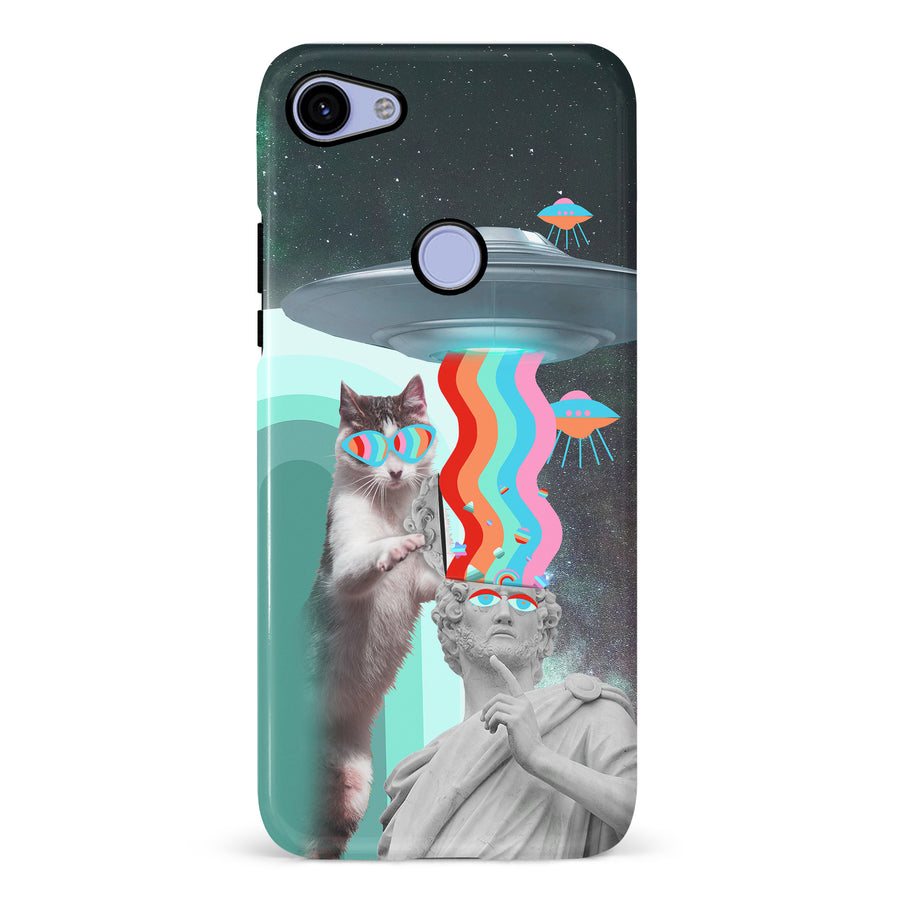 Google Pixel 3A XL Roman Cats in Space Psychedelic Phone Case