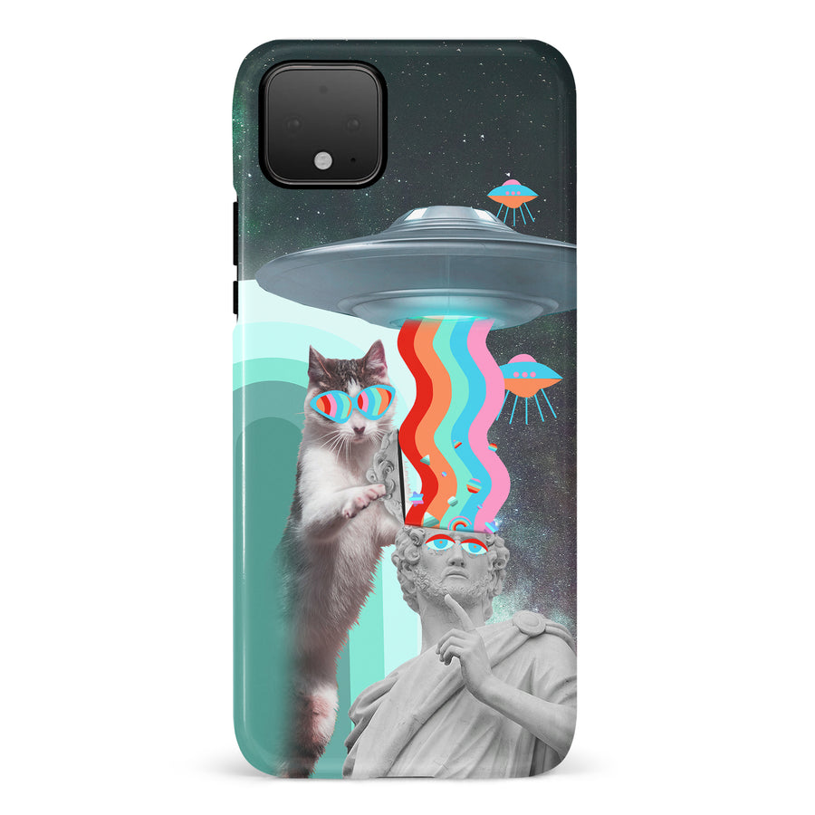 Google Pixel 4 Roman Cats in Space Psychedelic Phone Case