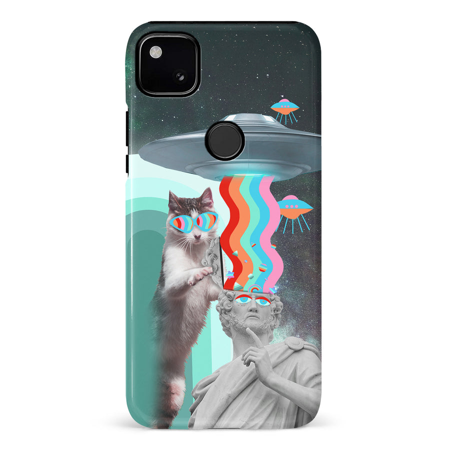 Google Pixel 4A Roman Cats in Space Psychedelic Phone Case