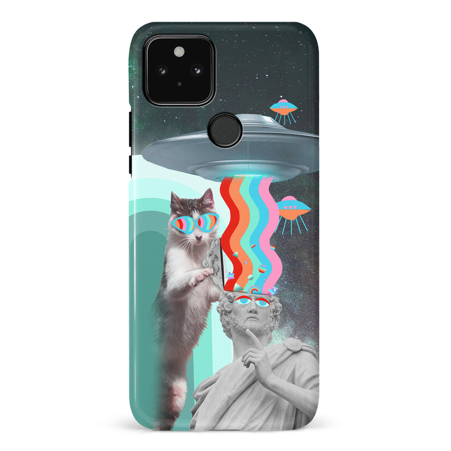 Google Pixel 5 Roman Cats in Space Psychedelic Phone Case