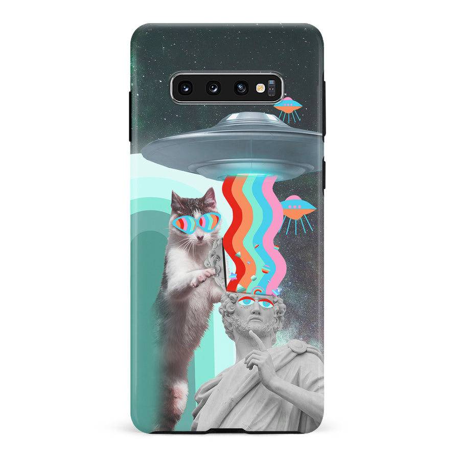Samsung Galaxy S10 Roman Cats in Space Psychedelic Phone Case