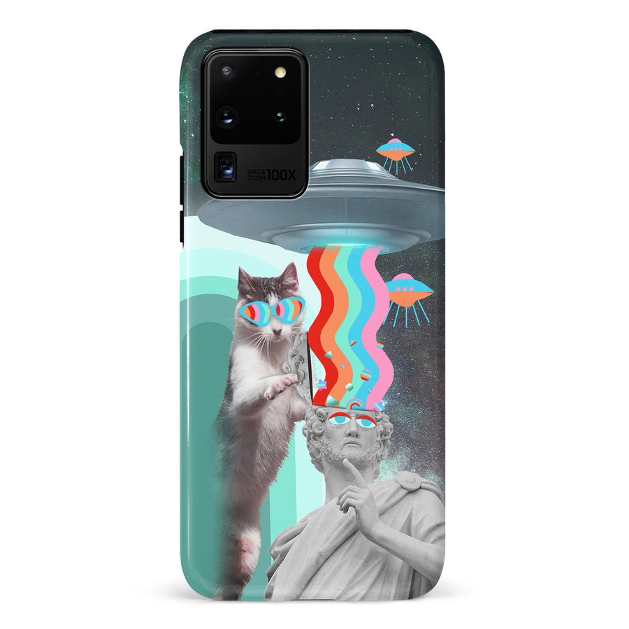 Samsung Galaxy S20 Ultra Roman Cats in Space Psychedelic Phone Case