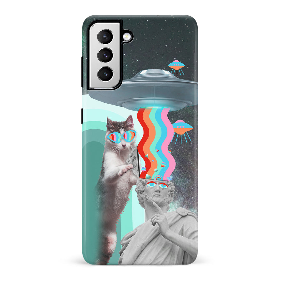 Samsung Galaxy S21 Roman Cats in Space Psychedelic Phone Case