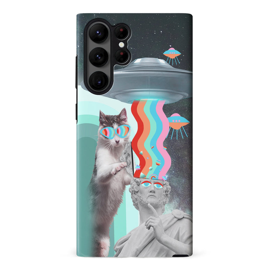 Samsung Galaxy S23 Ultra Roman Cats in Space Psychedelic Phone Case