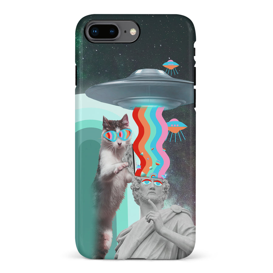 iPhone 8 Plus Roman Cats in Space Psychedelic Phone Case