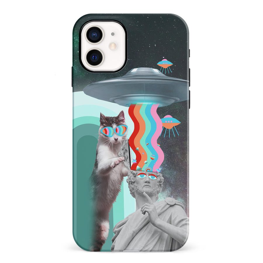 iPhone 12 Mini Roman Cats in Space Psychedelic Phone Case