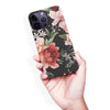 iPhone 14 Pro Max Peonies Floral Phone Case - Black