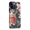 iPhone 14 Pro Max Peonies Floral Phone Case - Black