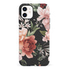 iPhone 12 Mini peonies one phone case in black