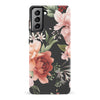 Samsung Galaxy S21 Plus peonies one phone case in black