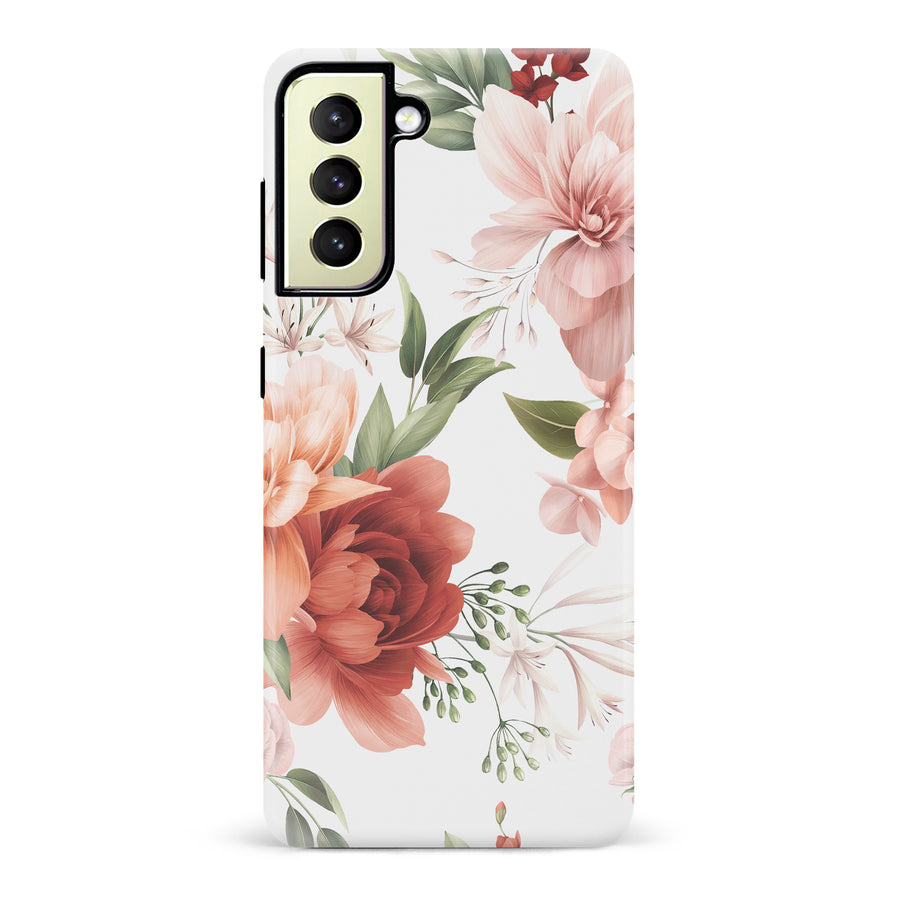 Samsung Galaxy S22 Plus peonies one phone case in white