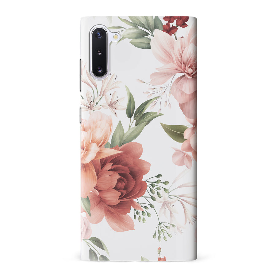 Samsung Galaxy Note 10 peonies one phone case in white