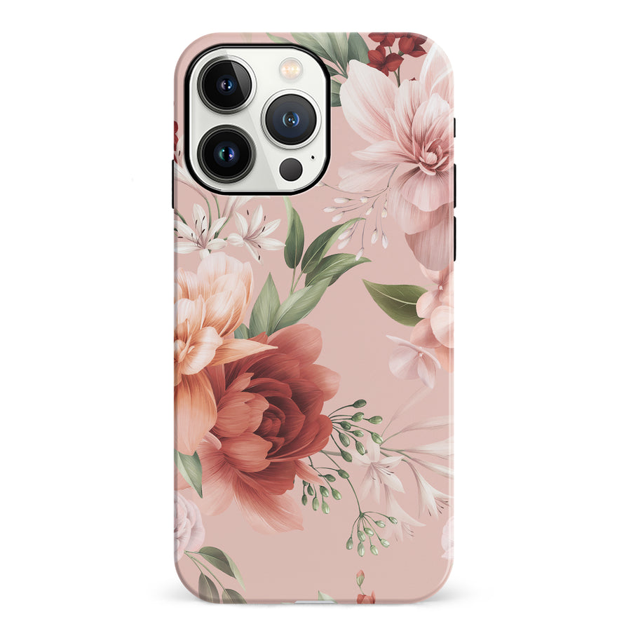 iPhone 13 Pro peonies one phone case in pink