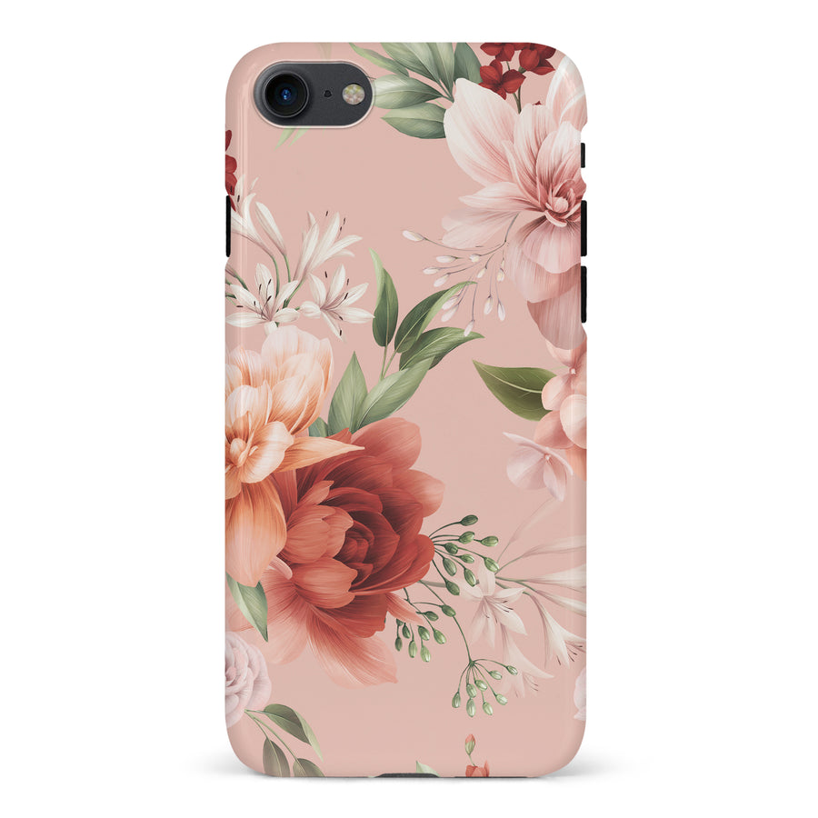iPhone 7/8/SE peonies one phone case in pink