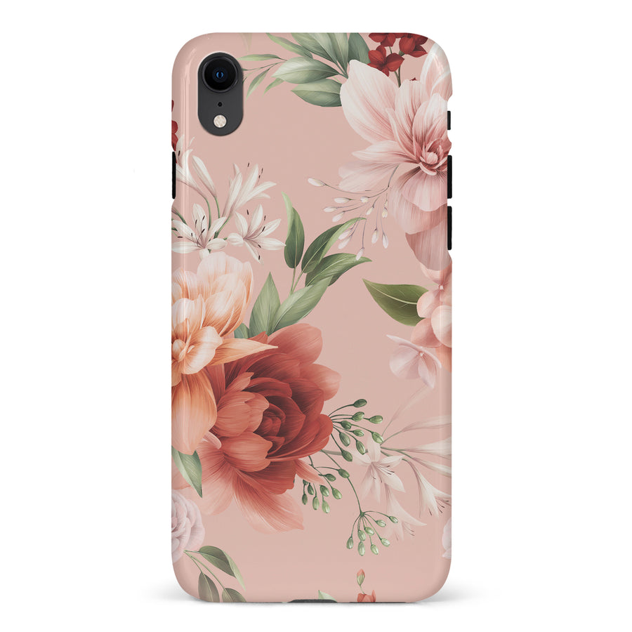iPhone XR peonies one phone case in pink