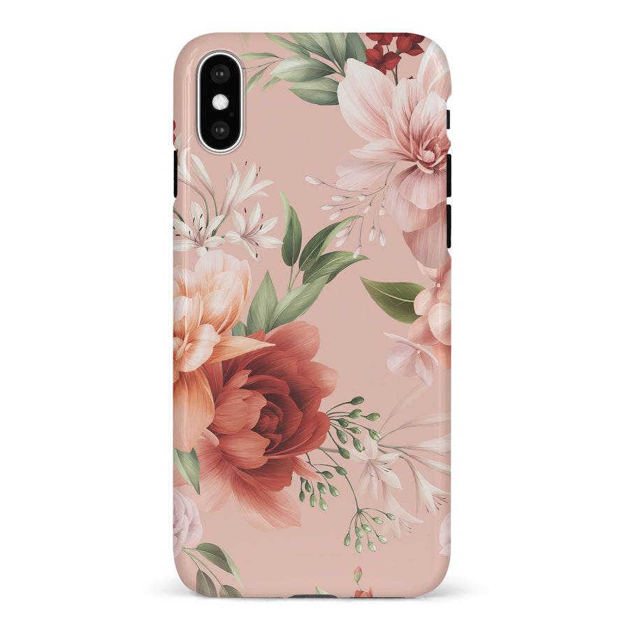 iPhone X/XS peonies one phone case in pink