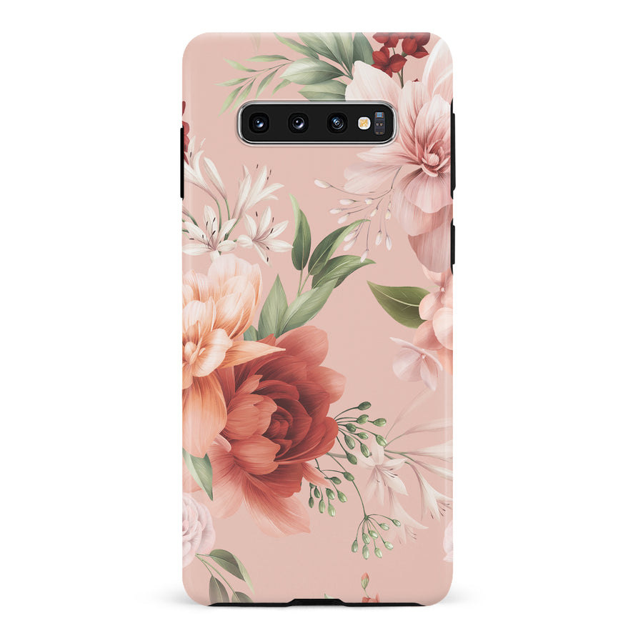 Samsung Galaxy S10 peonies one phone case in pink