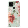 Google Pixel 5 peonies one phone case in green