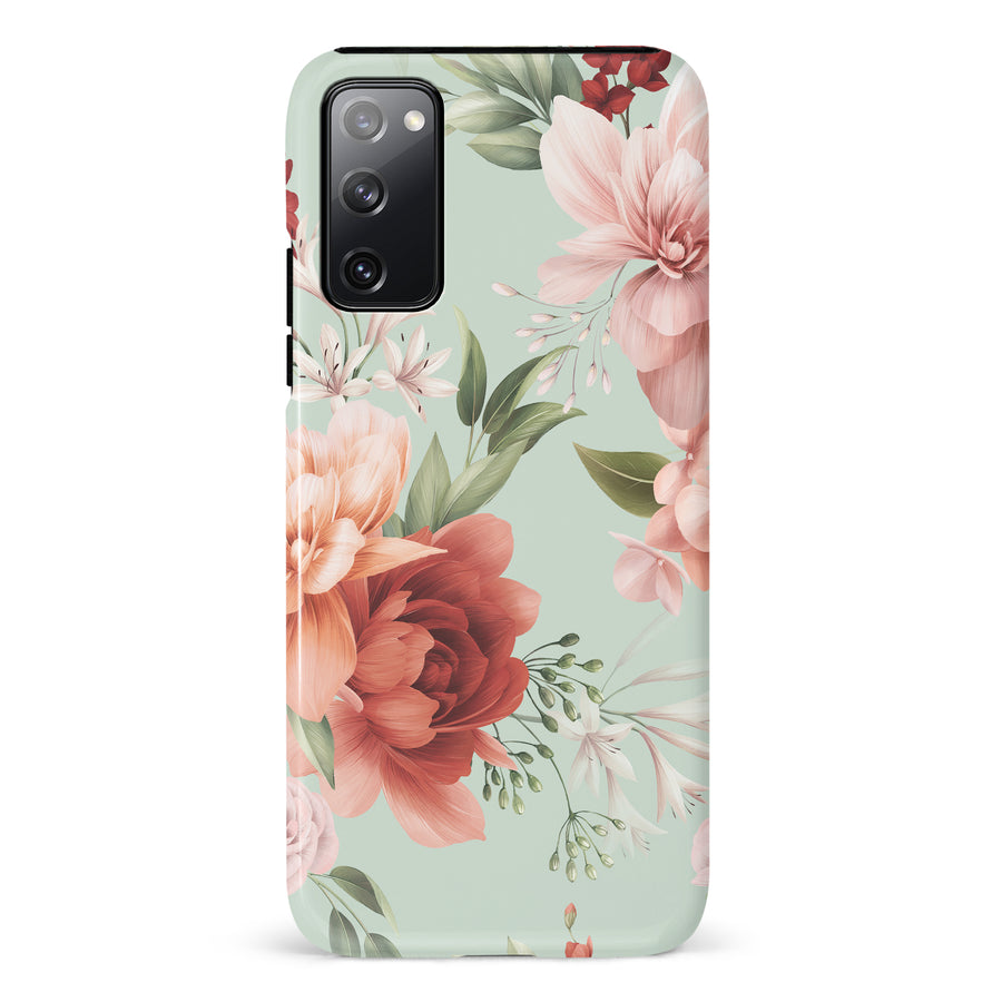 Samsung Galaxy S20 FE peonies one phone case in green