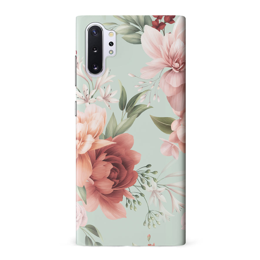 Samsung Galaxy Note 10 Plus peonies one phone case in green