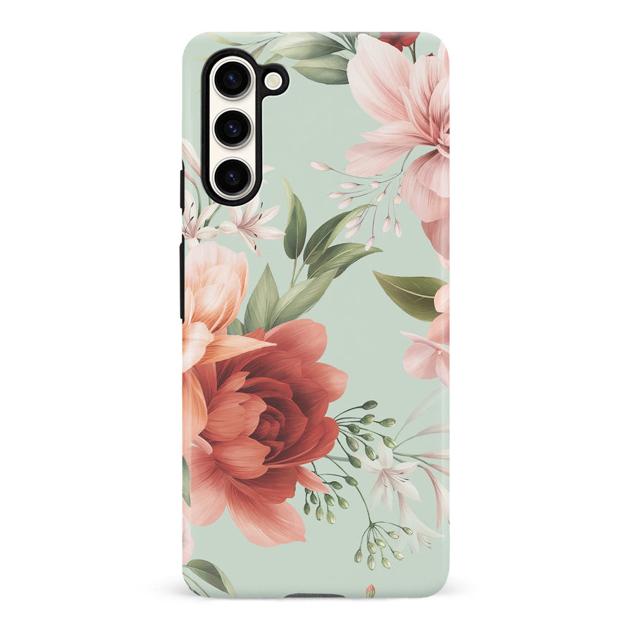 Samsung S23 Peonies One Floral Phone Case - Green