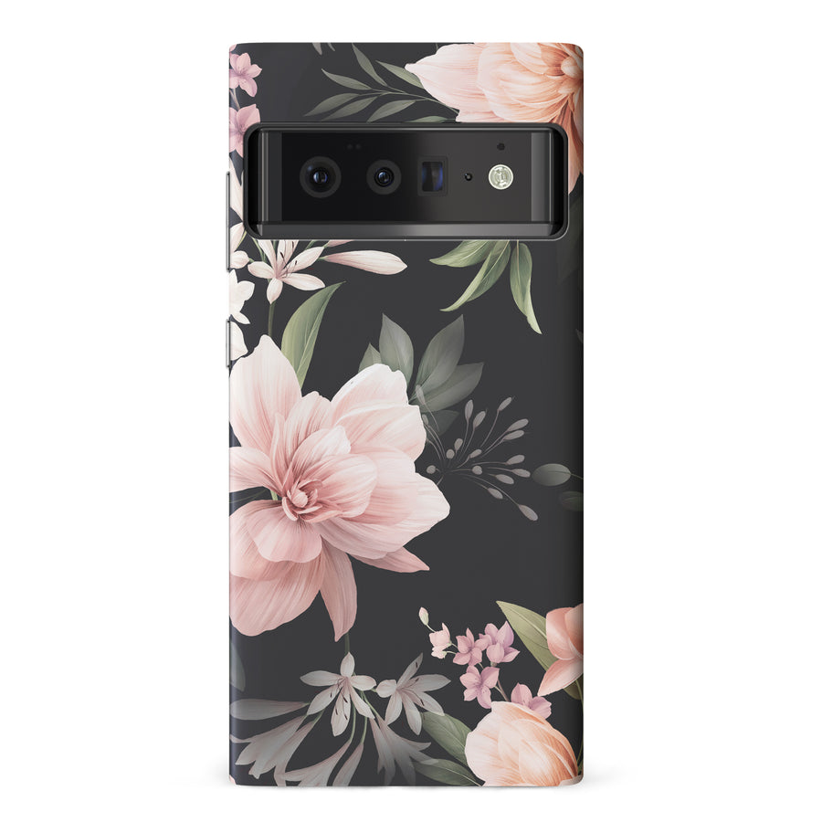 Google Pixel 6 Pro Peonies Two Floral Phone Case in Black