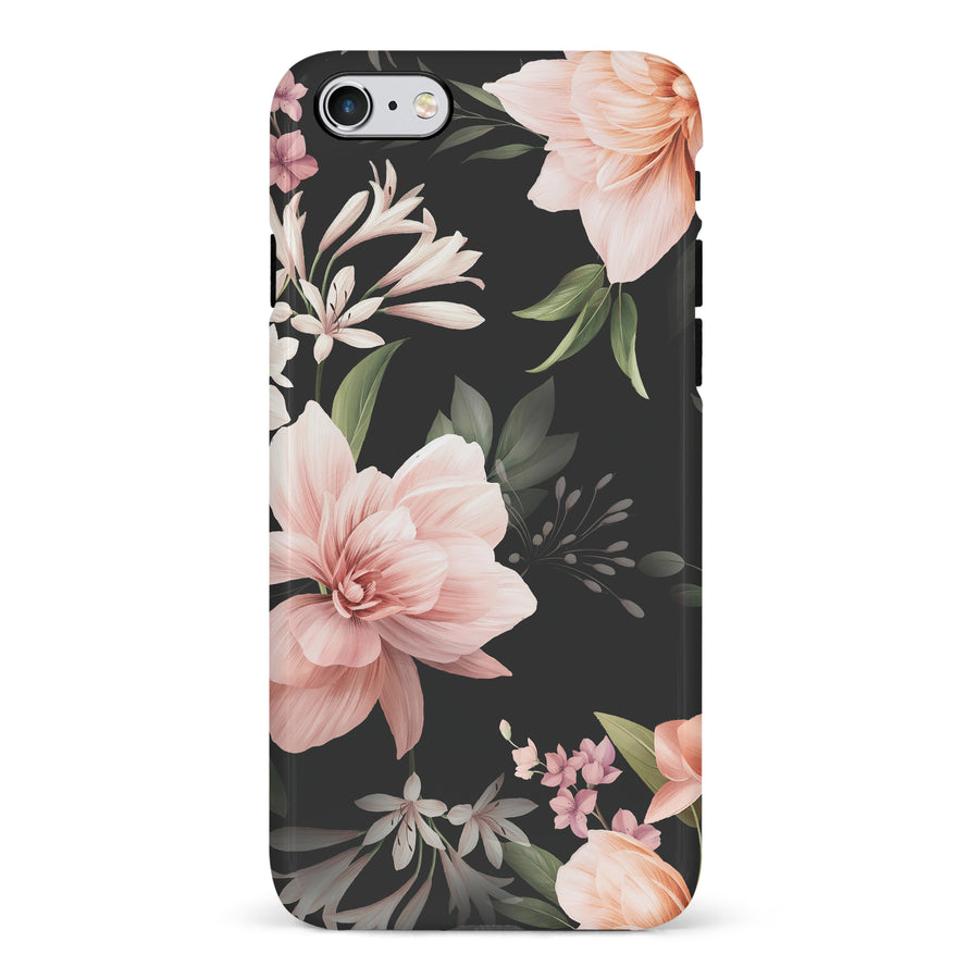 iPhone X/XS Peonies Two Floral Phone Case in Black