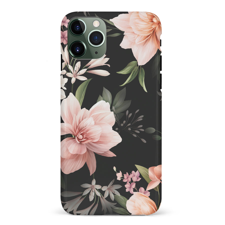 iPhone 11 Pro Peonies Two Floral Phone Case in Black