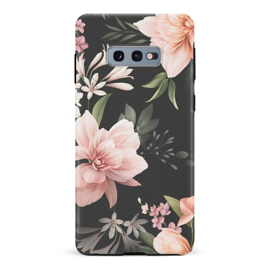 Samsung Galaxy S10e Peonies Two Floral Phone Case in Black